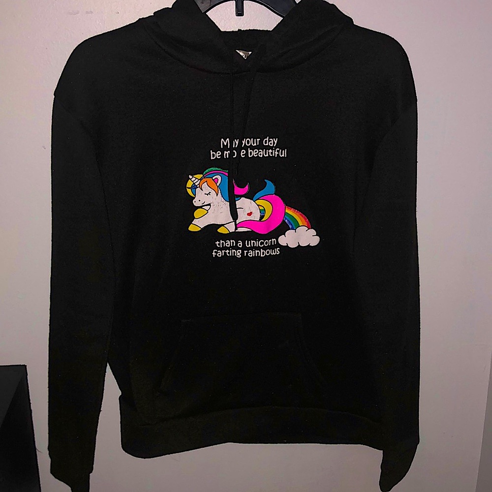 Soft black unicorn hoodie